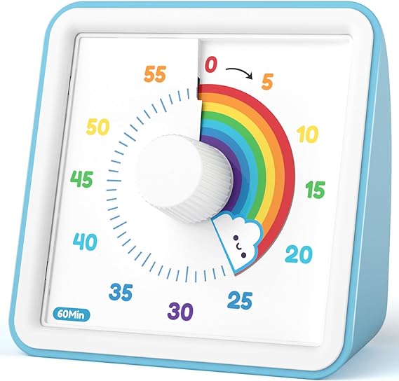 60 Minute Visual Timer for Kids with 5 minute