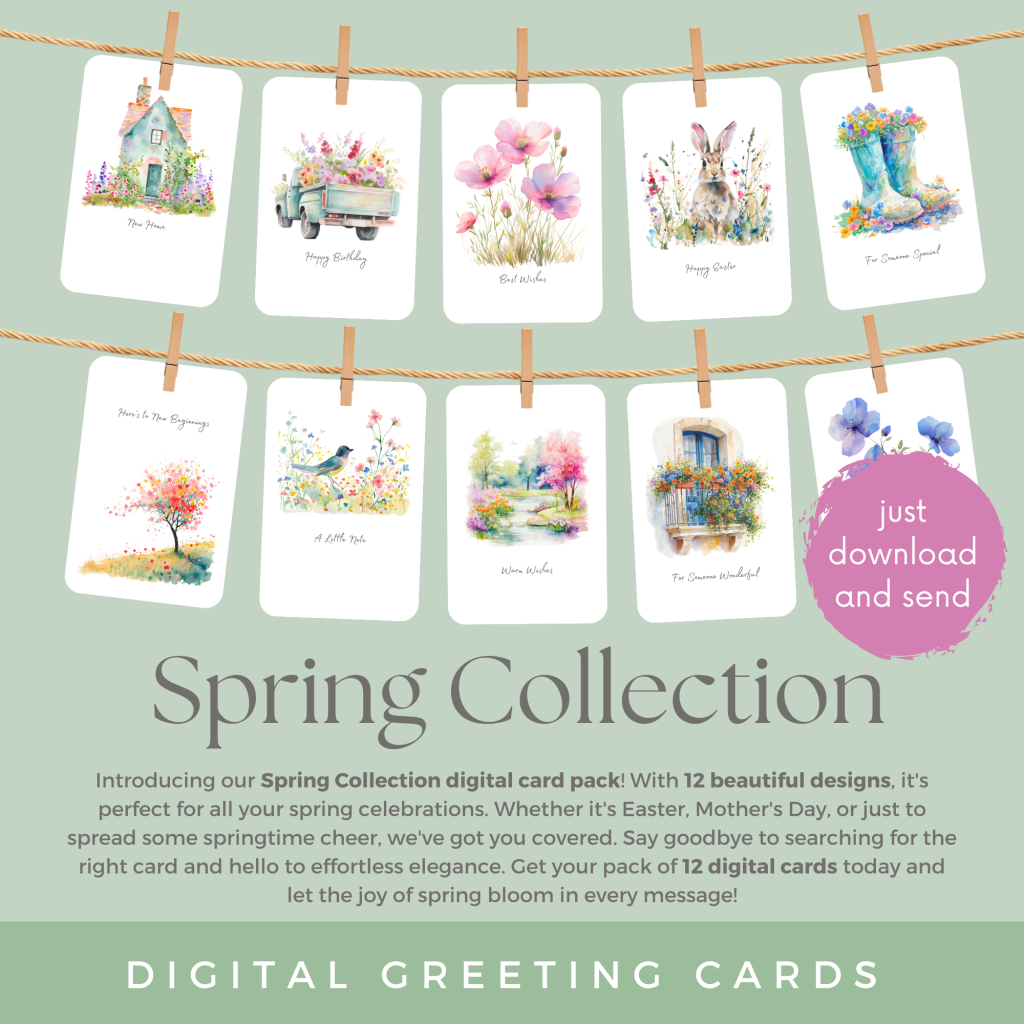 Spring Collection of Digital birthday Cards