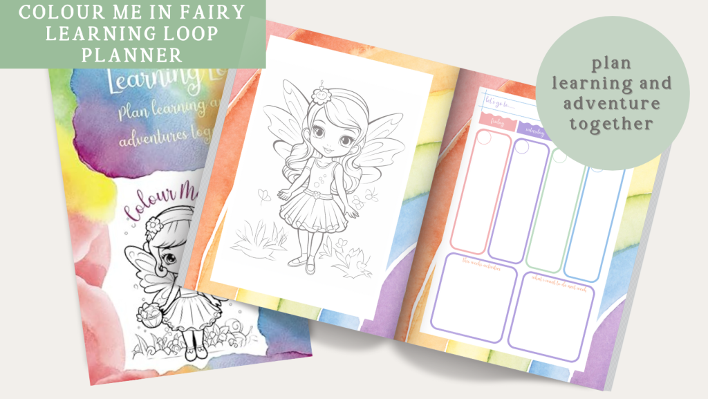 Fairy Learning Loop Planner, available from Amazon to record your child's home learning journey. Adaptable for those who like to plan or keep a record of their learning.