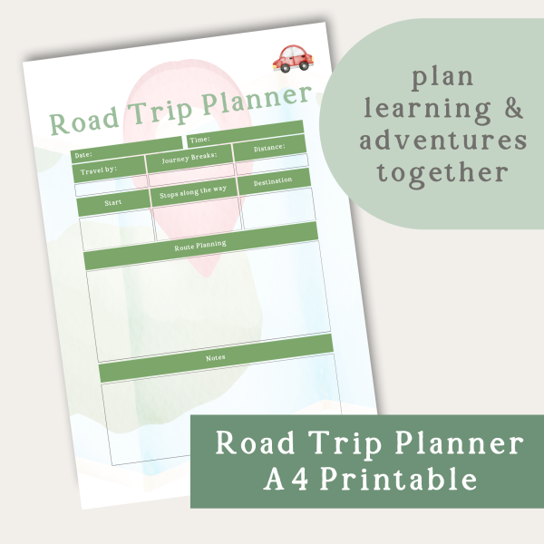 Road Trip Planner A4 Printable